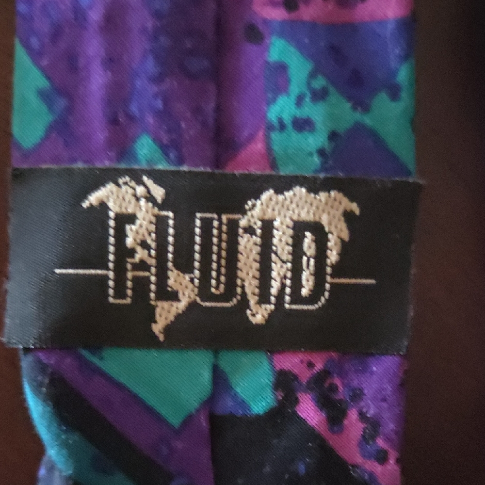Retro 1990s Fluid abstract Tie SKINNY swirl